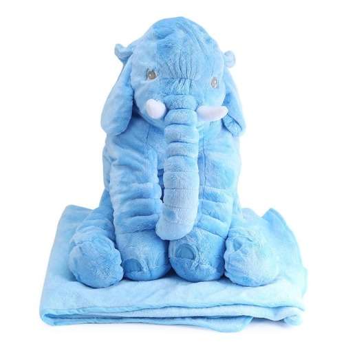 Comfy Soft Baby Elephant Pillow With Plush Blanket