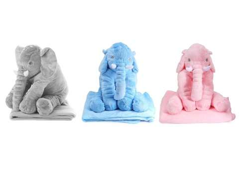 Comfy Soft Baby Elephant Pillow With Plush Blanket