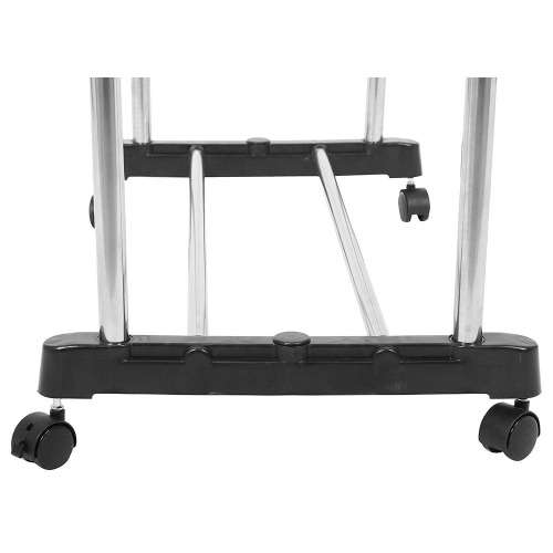 Telescopic Double Pole Clothes Rail Rack with Wheels