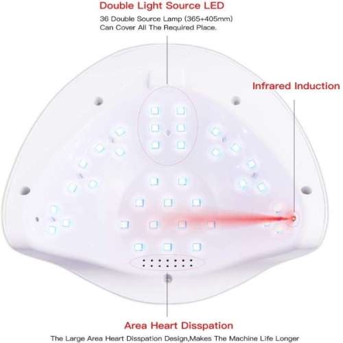 72W UV LED Lamp Nail Dryer Curing Lamp for Fingernail & Toenail