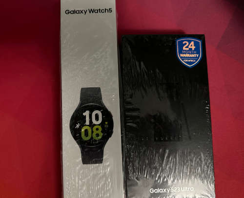 [Brand New with Warranty] Samsung Galaxy S23 Ultra (512GB) + Galaxy Watch5 Bluetooth (44mm)