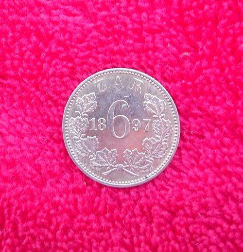 ZAR 1897 SIXPENCE**AU CONDITION