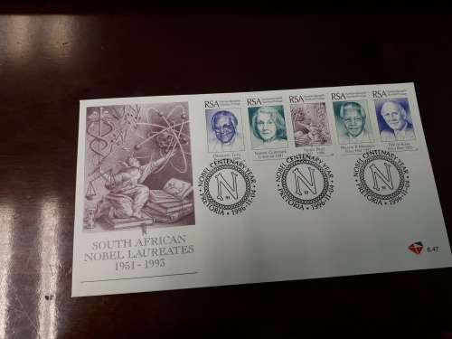 VERY SCARCE***NOBEL LAUREATES  STAMPS-TUTU-GORDIMER-MANDELA-DE KLERK