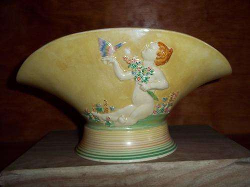 CLARICE CLIFF BOW VASE-------- STUNNING !