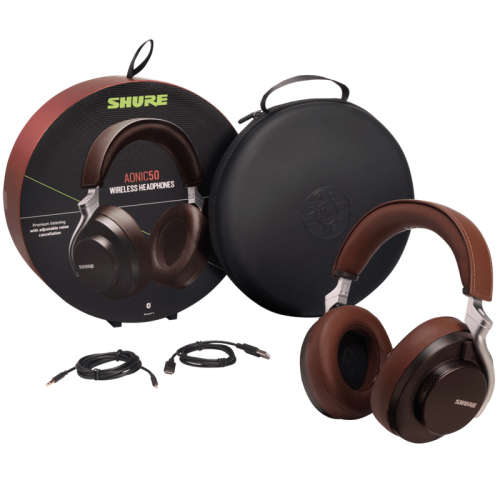 SHURE SBH2350-BR-EFS AONIC 50 PREMIUM WIRELESS HEADPHONES - DARK BROWN