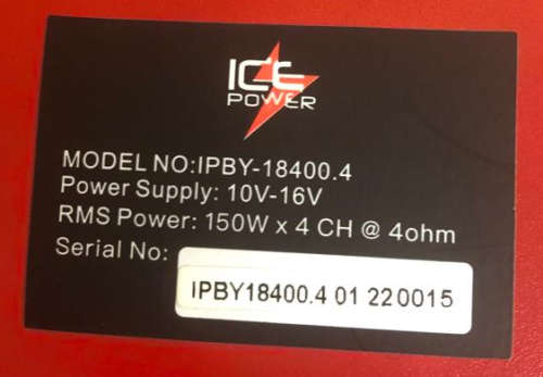ICE POWER IPBY-18400 4 CHANNEL CAR AMPLIFIER