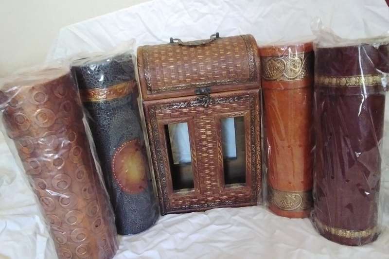Vintage set of 5 hand crafted wine holders. Made in Philippines.