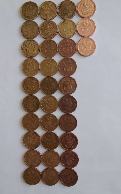 RSA 10 cent range 1990 to 2022. Includes 2011 coin.