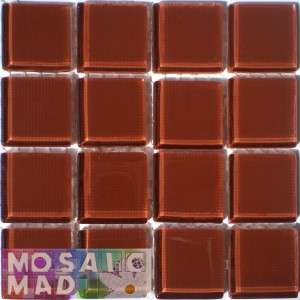 Crystal Glass Mosaic Tiles 23mm x 23mm- BURNT COPPER