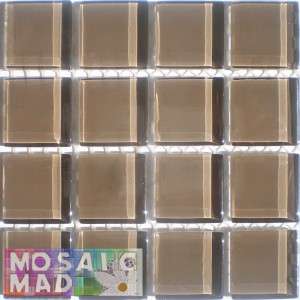 Crystal Glass Mosaic Tiles 23mm x 23mm- CAPPUCCINO