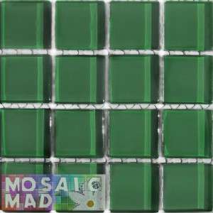 Crystal Glass Mosaic Tiles 23mm x 23mm- KELLY GREEN