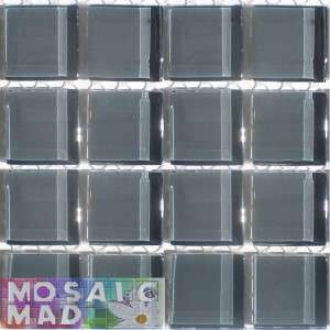 Crystal Glass Mosaic Tiles 23mm x 23mm- SLATE GREY