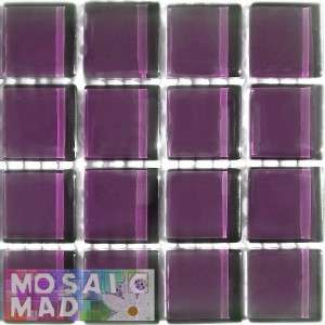 Crystal Glass Mosaic Tiles 23mm x 23mm- INDIGO NIGHT