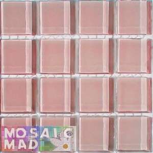 Crystal Glass Mosaic Tiles 23mm x 23mm- CHERRY BLOSSOM  (Pink)