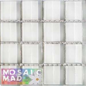 Crystal Glass Mosaic Tiles 23mm x 23mm- ARCTIC WHITE (CRYSTAL WHITE)