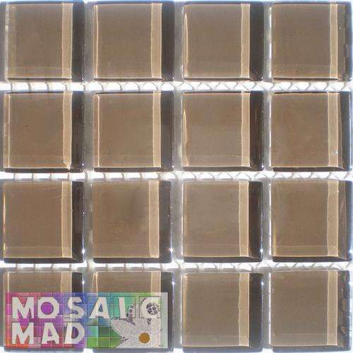 Crystal Glass Mosaic Tiles 23mm x 23mm- CHESTNUT