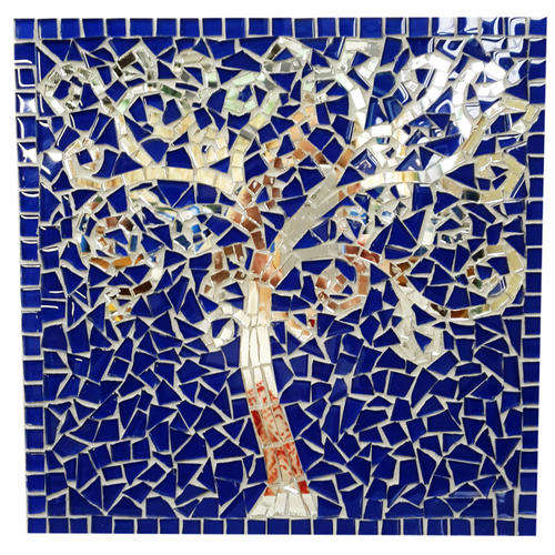 Mosaic DIY Project Kit TREE OF LIFE - BLUE/ MIRROR