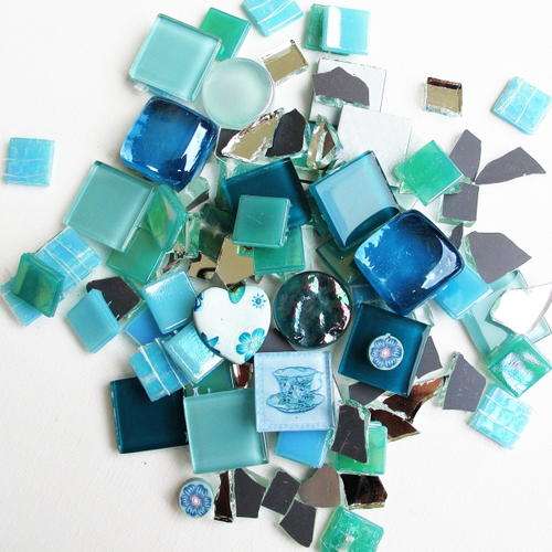 Mixed Media Tile Pack- TEAL/ BLUE Mix