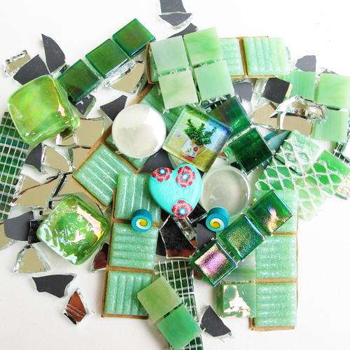 Mixed Media Tile Pack- GREEN Mix