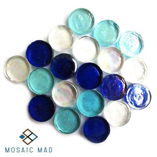 Glass Nuggets - BLUE/TURQUOISE/CLEAR ROUND 130g