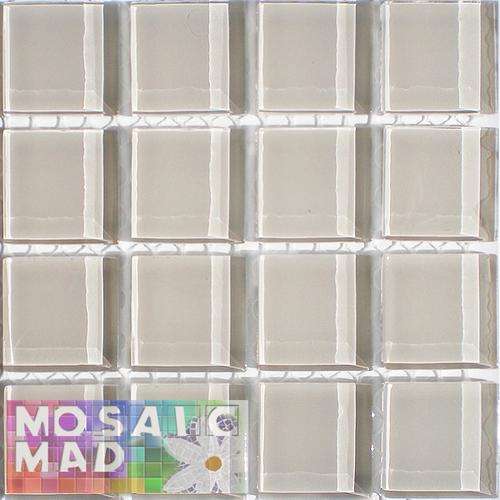 Crystal Glass Mosaic Tiles 23mm x 23mm- IVORY
