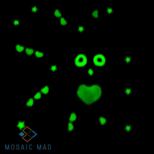 glow in the dark, stars, moon, owl, mosaic
