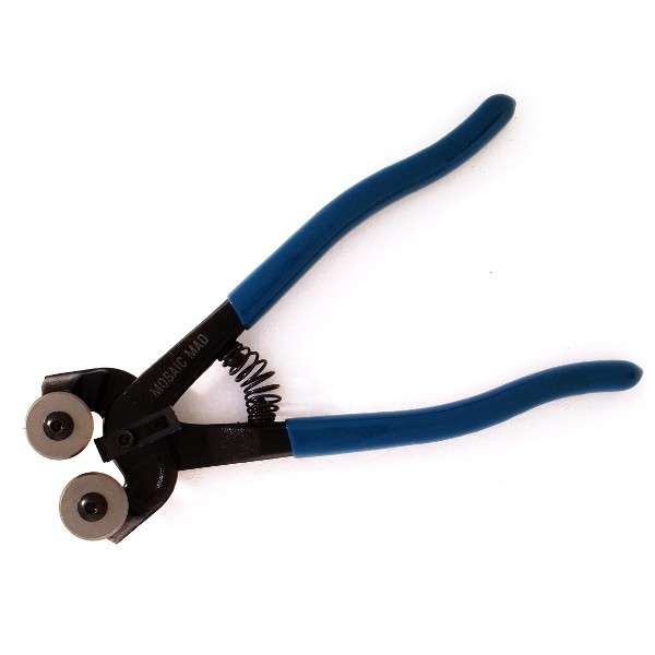 2-WHEELED GLASS MOSAIC TILE CUTTER -MOSAIC MAD BRAND (BLUE HANDLES)