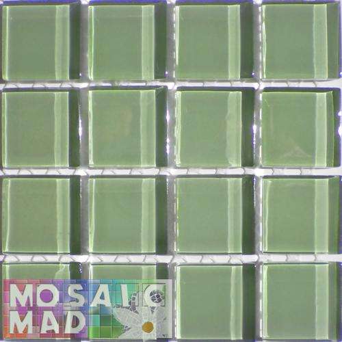 Crystal Glass Mosaic Tiles 23mm x 23mm- SAGE