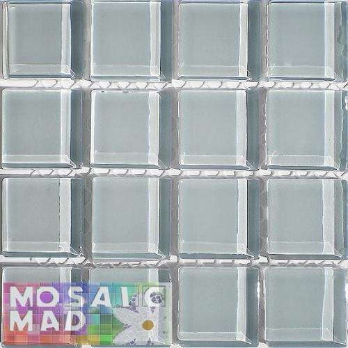 Crystal Glass Mosaic Tiles 23mm x 23mm- SOFT GREY