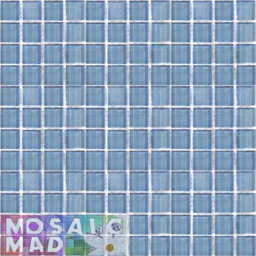 Crystal Glass Mosaic Tiles 23mm x 23mm- AQUA Full Sheet