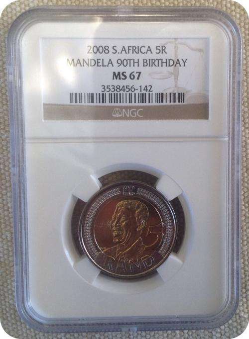 2008 R5 - Mandela 90th Birthday  *** NGC: MS67 ***