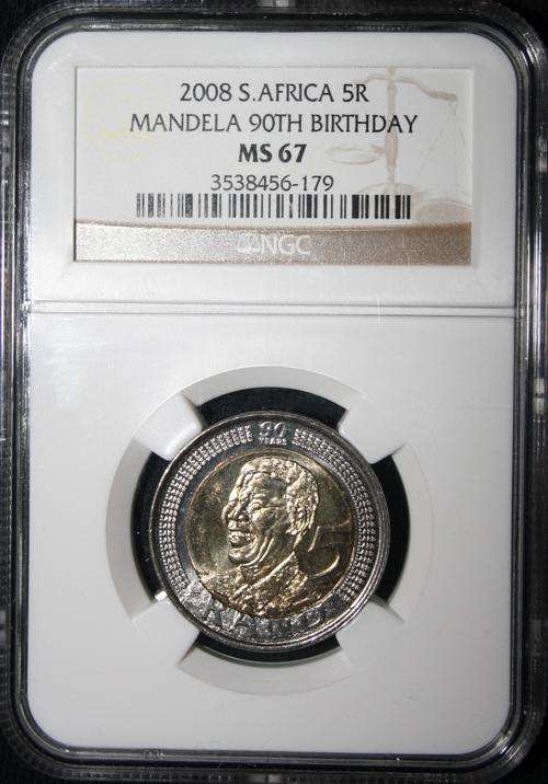 2008 Mandela 90th Birthday R5 - NGC Graded - MS67 - R1 START