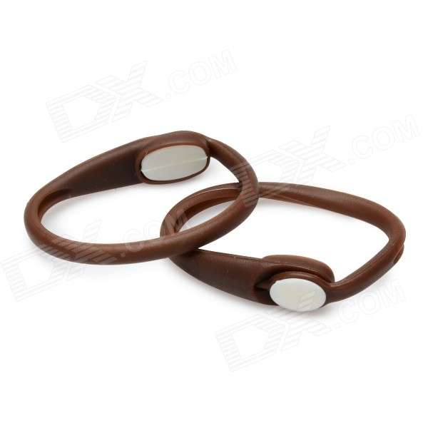 Brown silicon shoe laces (6 pieces)