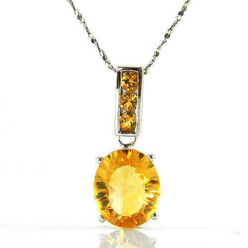 Citrine Pendant 925 Silver 12.5ct