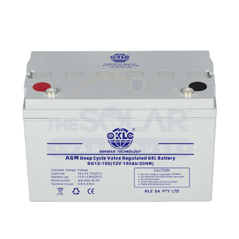 Kle 12V 100Ah Valve Regulated Deep Cycle Gel Battery