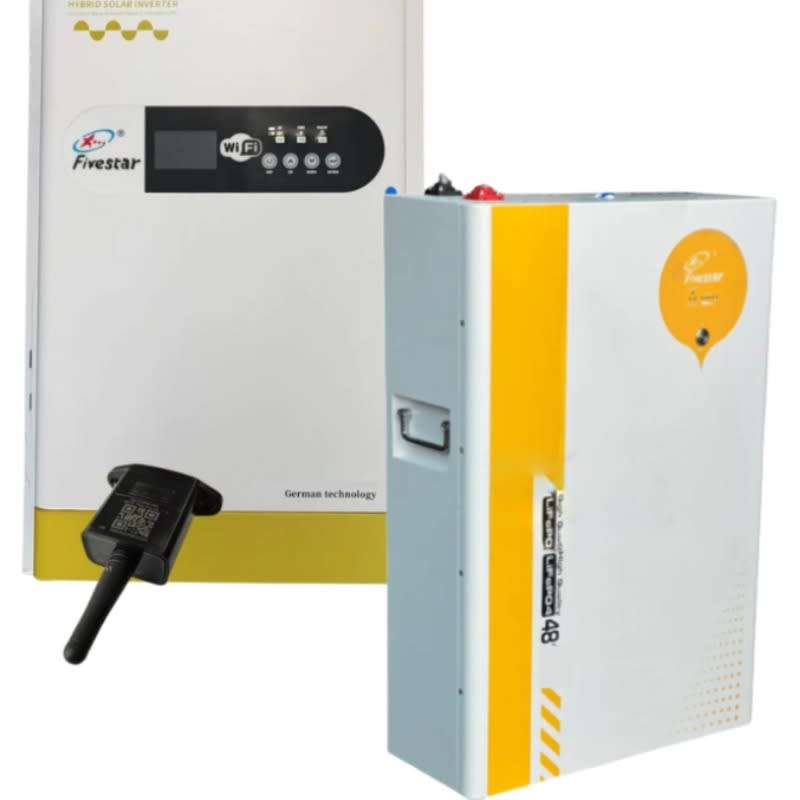 FiveStar 8KVA 6KW 48V Inverter And Fivestar LiFePo4 Lithium Battery 51.2V 100AH 5.12KWH kit