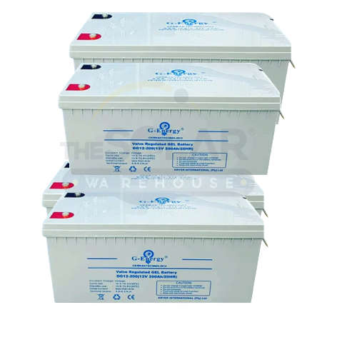 4 x 200Ah 12v(20HR) G-energy/TOYO/INGLE Deep Cycle Valve Regulated Gel Battery German Tech