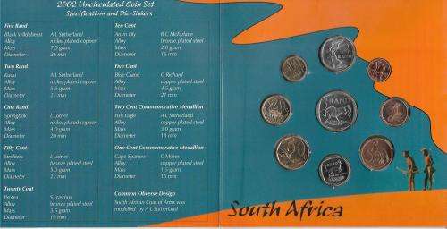 SOUTH AFRICA UNCIRCULATED COIN SET 2002