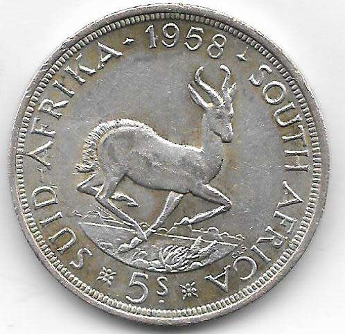 SOUTH AFRICA SILVER FIVE SHILLINGSELIZABETH 11 REGINA