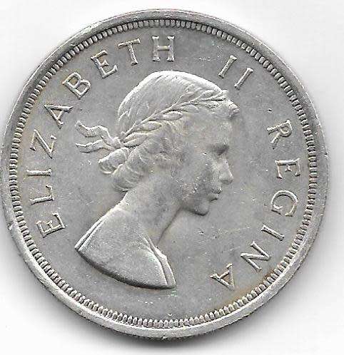 1953 SOUTH AFRICA SILVER FIVE SHILLINGS