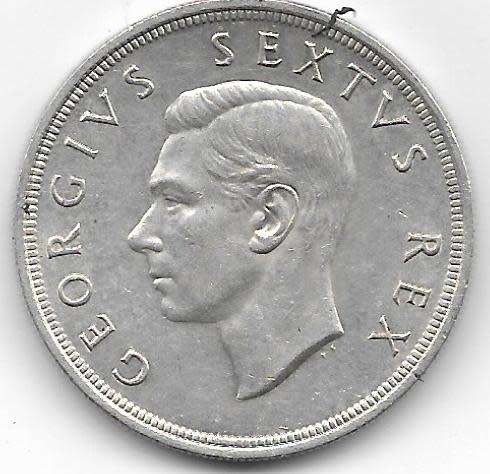 1951 SILVER SOUTH AFRICA FIVE SHILLING  GEORG 1V S SEXTVS REX SEE PER SCAN