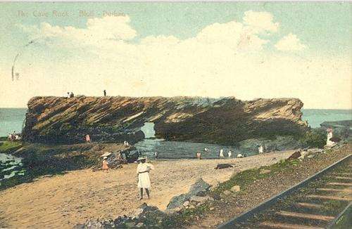 Hand-tinted post card - The Cave Rock, Bluff, Durban