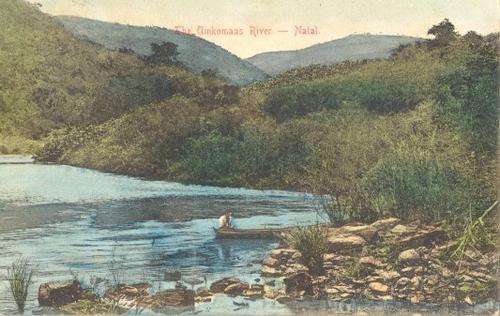 Hand-tinted post card - The Umkomaas River - Natal