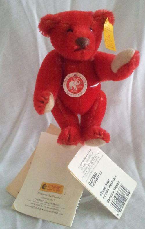 Steiff Red Mohair Auction Teddy 1908 EAN 027369