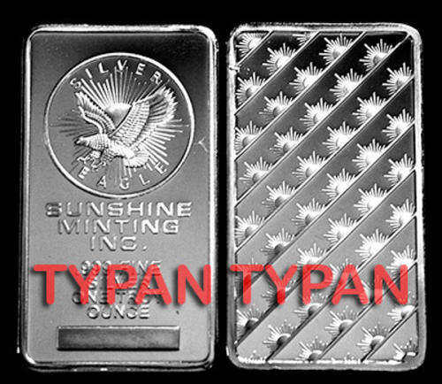 Sunshine Mint 1oz silver plated bar + free medallion