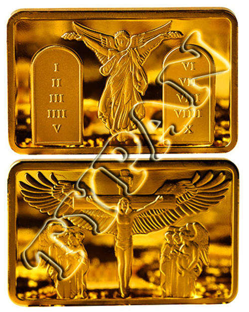 Jesus Angel 1oz gold clad bar + FREE medallion