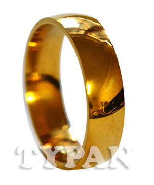 18K Gold Plated Polished Steel Wedding Band 20mm diameter