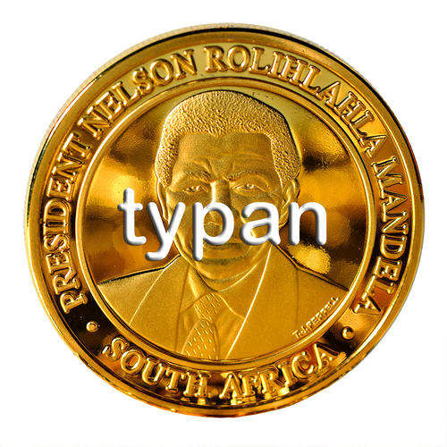 Mandela 40mm Goldplated Brass Medallion (in Box)