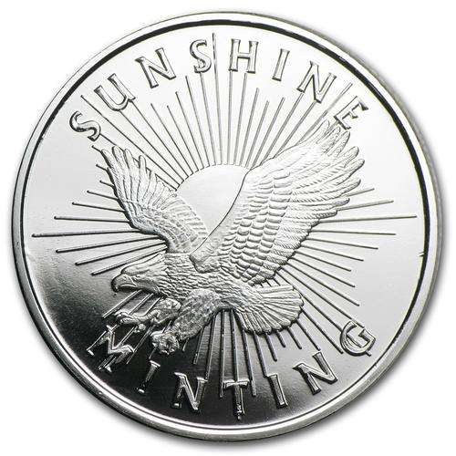 Sunshine Mint half oz .999 Fine Silver Round (uncirculated) in capsule