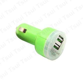 Universal Dual 2 Port USB Car Charger for iPhone iPad Android Tablet or any USB powered device GREEN